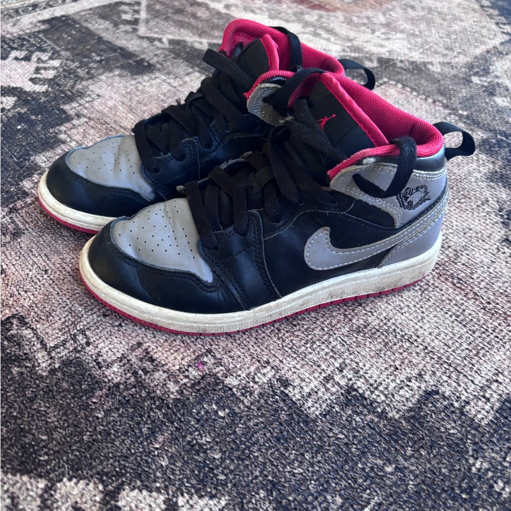 Red and Black High-Top Sneakers